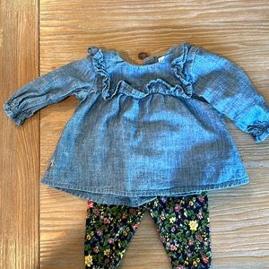 Ralph Lauren 3 month floral/denim outfit